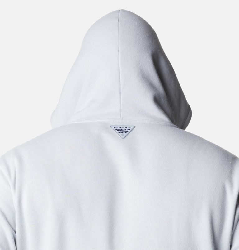 Men's Columbia PFG Fish Flag II Hoodie Light Grey | Plus Size CA-L406L